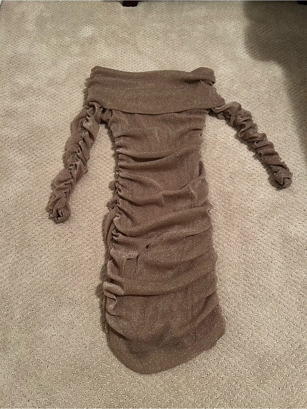 Ruched sparkly Brown Off-Shoulder Women's dress